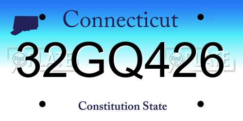 32GQ426 Connecticut License Plate