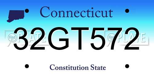 32GT572 Connecticut License Plate