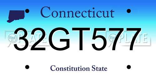 32GT577 Connecticut License Plate
