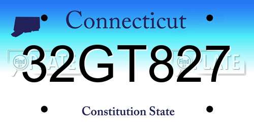 32GT827 Connecticut License Plate