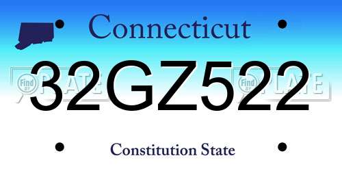 32GZ522 Connecticut License Plate
