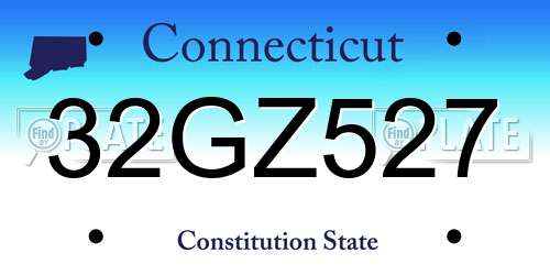 32GZ527 Connecticut License Plate