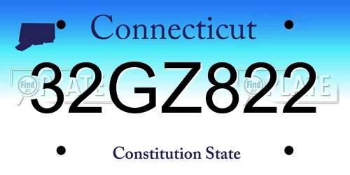 32GZ822 Connecticut License Plate