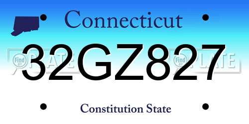 32GZ827 Connecticut License Plate