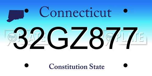 32GZ877 Connecticut License Plate