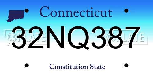 32NQ387 Connecticut License Plate
