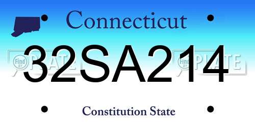 32SA214 Connecticut License Plate