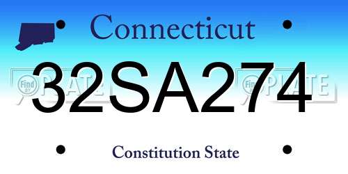 32SA274 Connecticut License Plate