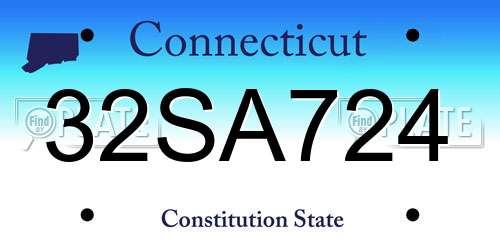32SA724 Connecticut License Plate