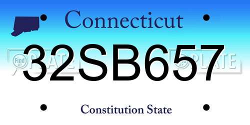 32SB657 Connecticut License Plate
