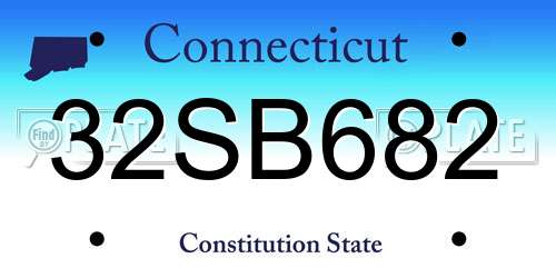 32SB682 Connecticut License Plate