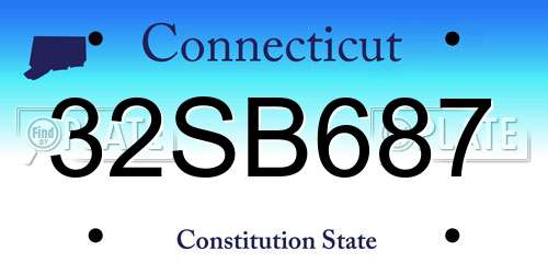 32SB687 Connecticut License Plate