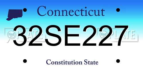 32SE227 Connecticut License Plate