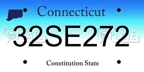 32SE272 Connecticut License Plate