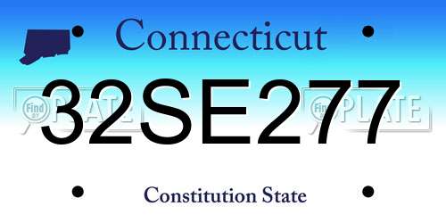 32SE277 Connecticut License Plate