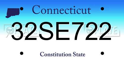 32SE722 Connecticut License Plate