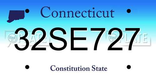 32SE727 Connecticut License Plate