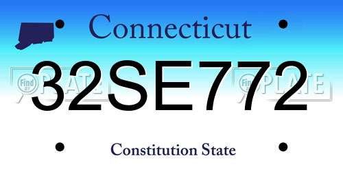 32SE772 Connecticut License Plate