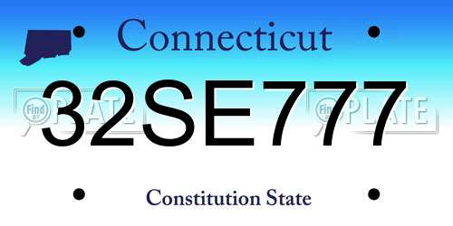 32SE777 Connecticut License Plate