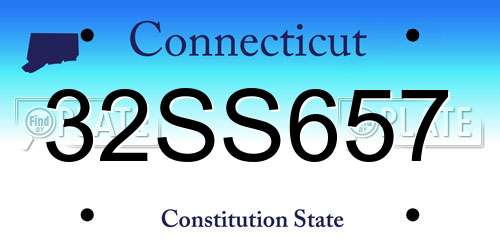 32SS657 Connecticut License Plate