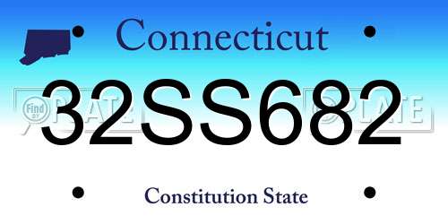 32SS682 Connecticut License Plate
