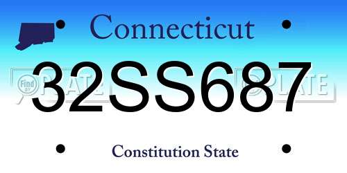 32SS687 Connecticut License Plate