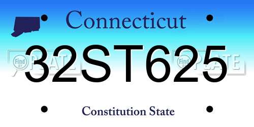 32ST625 Connecticut License Plate