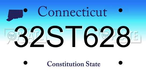 32ST628 Connecticut License Plate