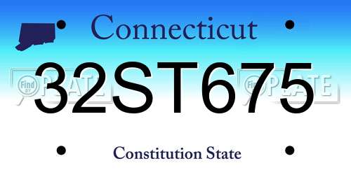 32ST675 Connecticut License Plate