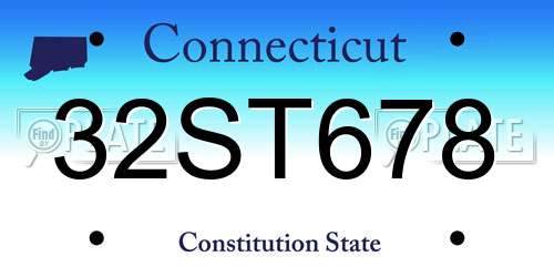 32ST678 Connecticut License Plate