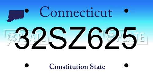 32SZ625 Connecticut License Plate