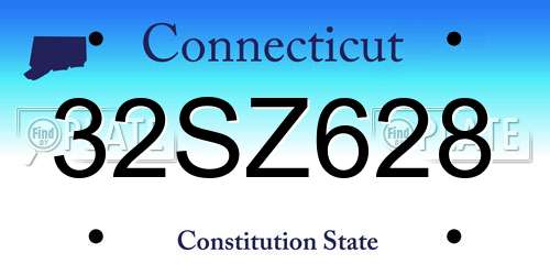 32SZ628 Connecticut License Plate