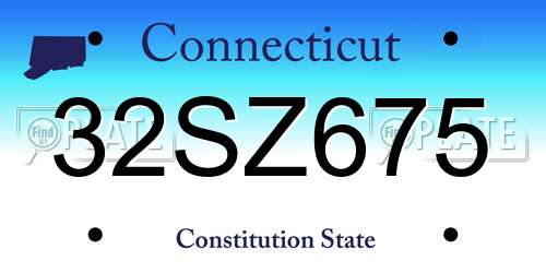 32SZ675 Connecticut License Plate
