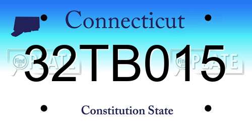 32TB015 Connecticut License Plate