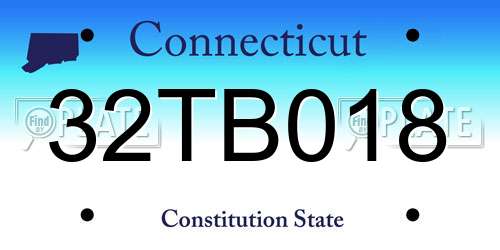 32TB018 Connecticut License Plate