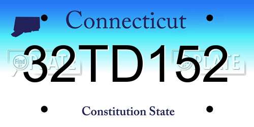 32TD152 Connecticut License Plate