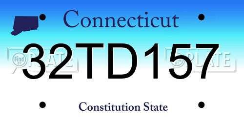 32TD157 Connecticut License Plate