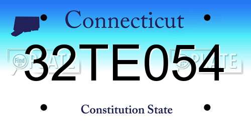 32TE054 Connecticut License Plate