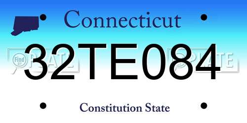 32TE084 Connecticut License Plate