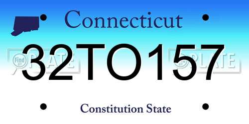 32TO157 Connecticut License Plate