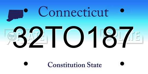 32TO187 Connecticut License Plate