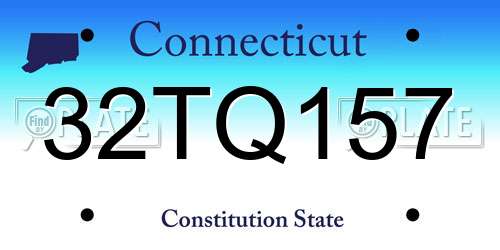 32TQ157 Connecticut License Plate