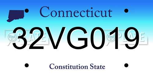 32VG019 Connecticut License Plate