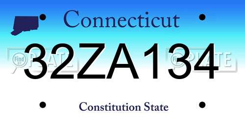 32ZA134 Connecticut License Plate