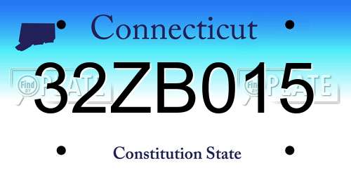 32ZB015 Connecticut License Plate