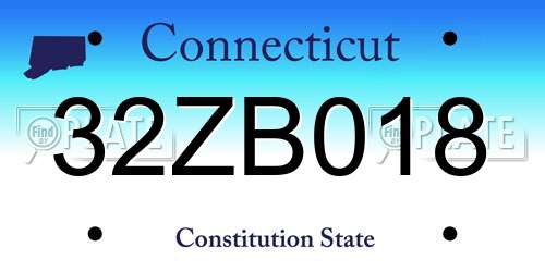 32ZB018 Connecticut License Plate