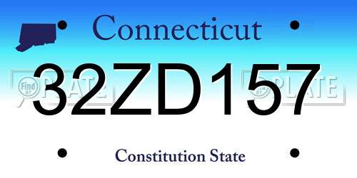 32ZD157 Connecticut License Plate
