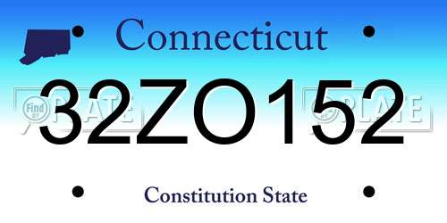 32ZO152 Connecticut License Plate