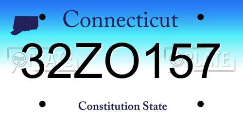 32ZO157 Connecticut License Plate