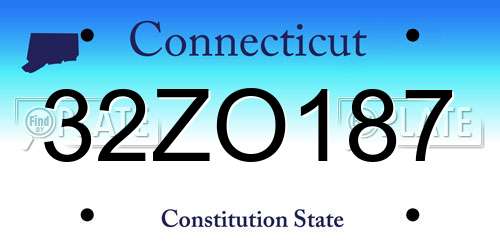 32ZO187 Connecticut License Plate